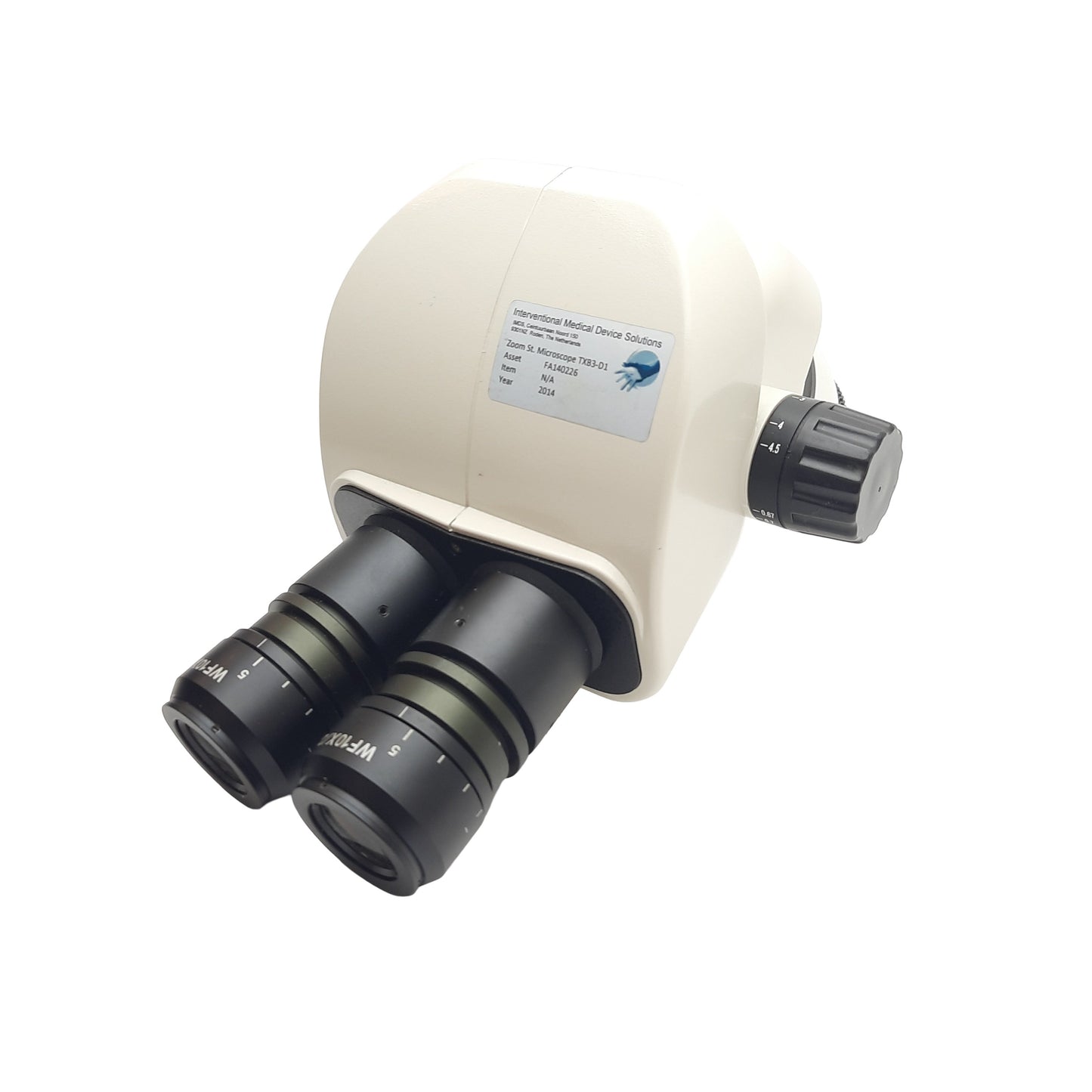 Used IMDS TXB3-D1 Zoom St. Microscope Head, Zoom Ratio 1:6.7, 6.7X-45X Zoom, 105mm