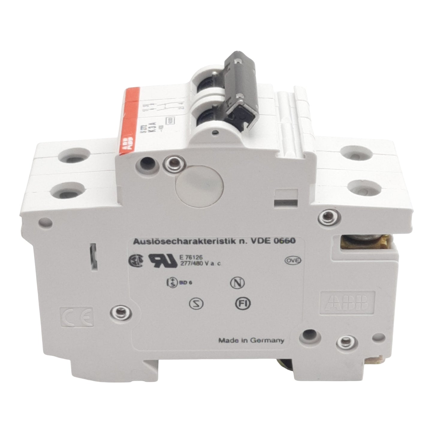 Used Lot of 2 ABB S272-K3A Circuit Breaker, 2-Pole, 3A 277/480VAC, DIN Rail