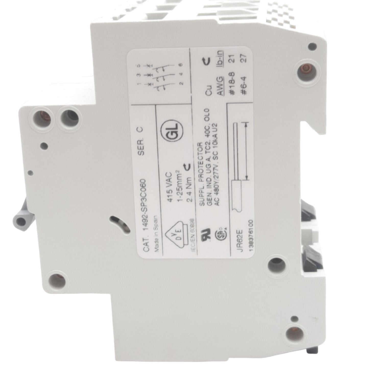 New Allen Bradley 1492-SP3C060 Miniature Circuit Breaker, 3 Pole, 6 Amp, 415 VAC