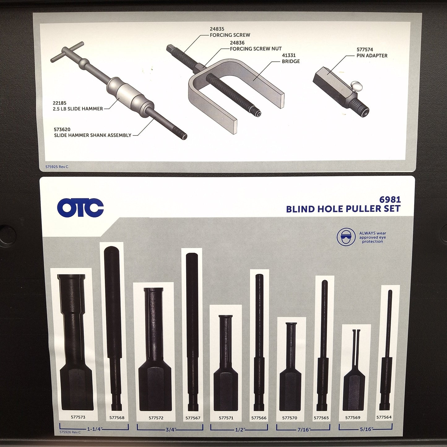 Used OTC Tools & Equipment 6981 Blind Hole Puller Set, ø5/16in to ø1-1/4in ID Holes