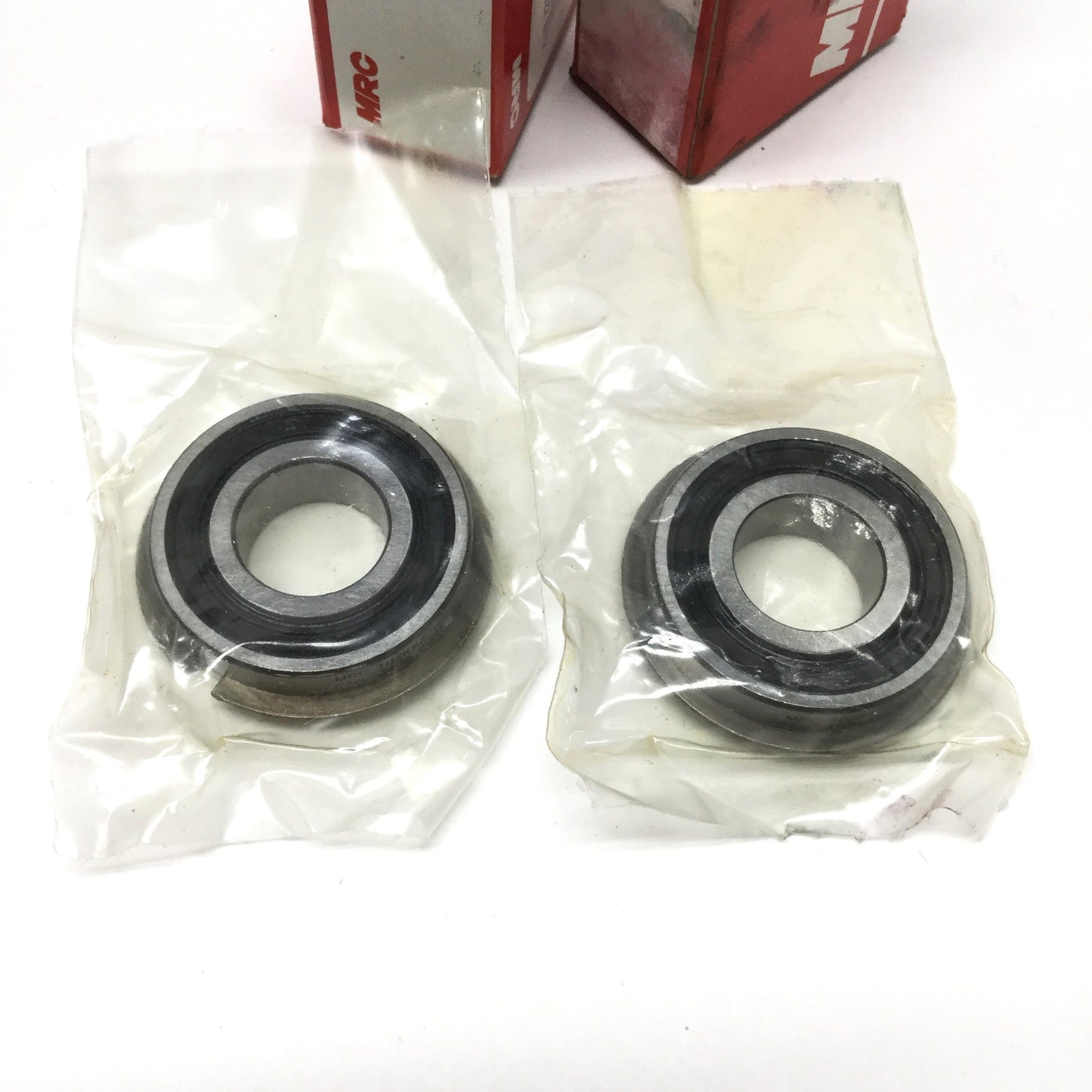 New Lot of 2 MRC 102KSZZG Sealed Snap Ring Ball Bearings Ø15mm Bore, Ø32mm OD, 9mm W