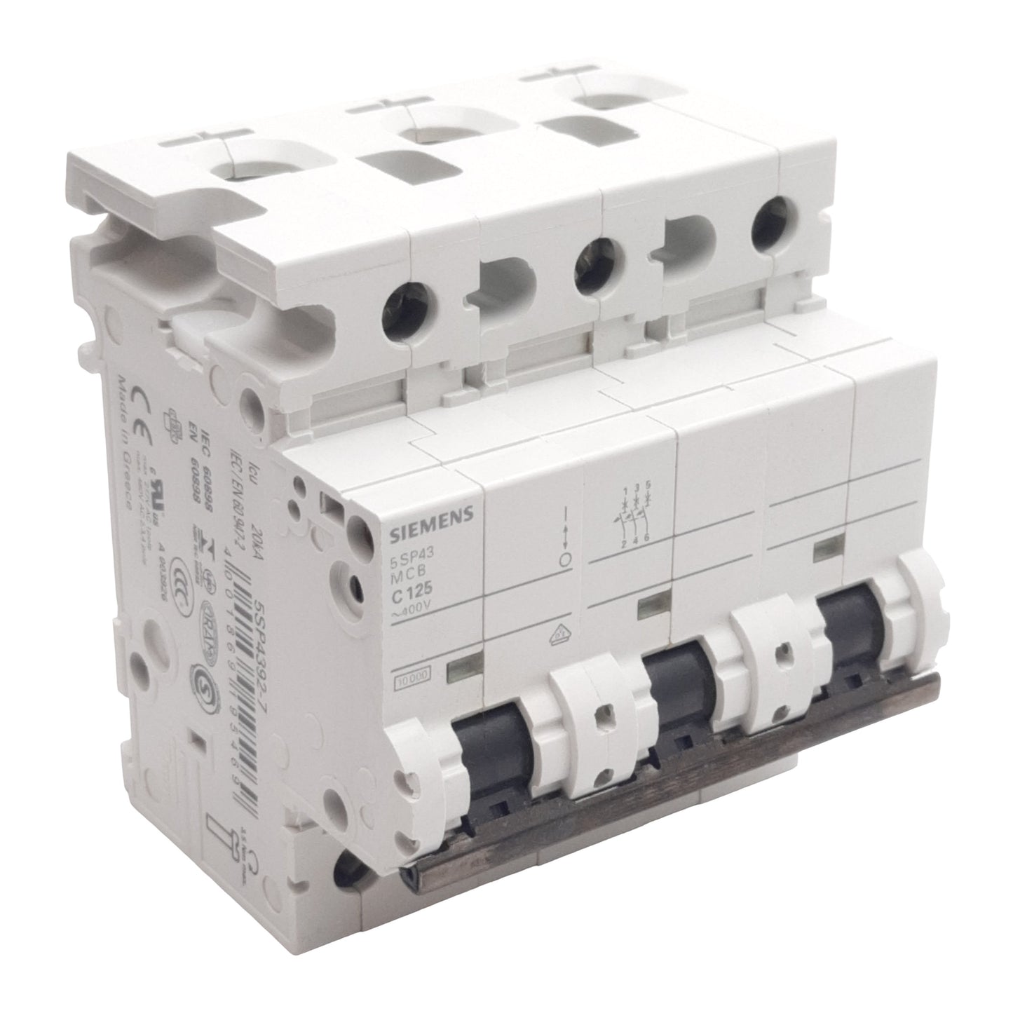 New Siemens 5SP4392-7 Circuit Breaker, 3-Pole, 125A 400VAC, DIN Rail Mount