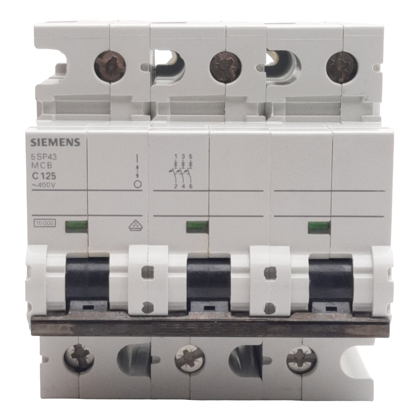 New Siemens 5SP4392-7 Circuit Breaker, 3-Pole, 125A 400VAC, DIN Rail Mount
