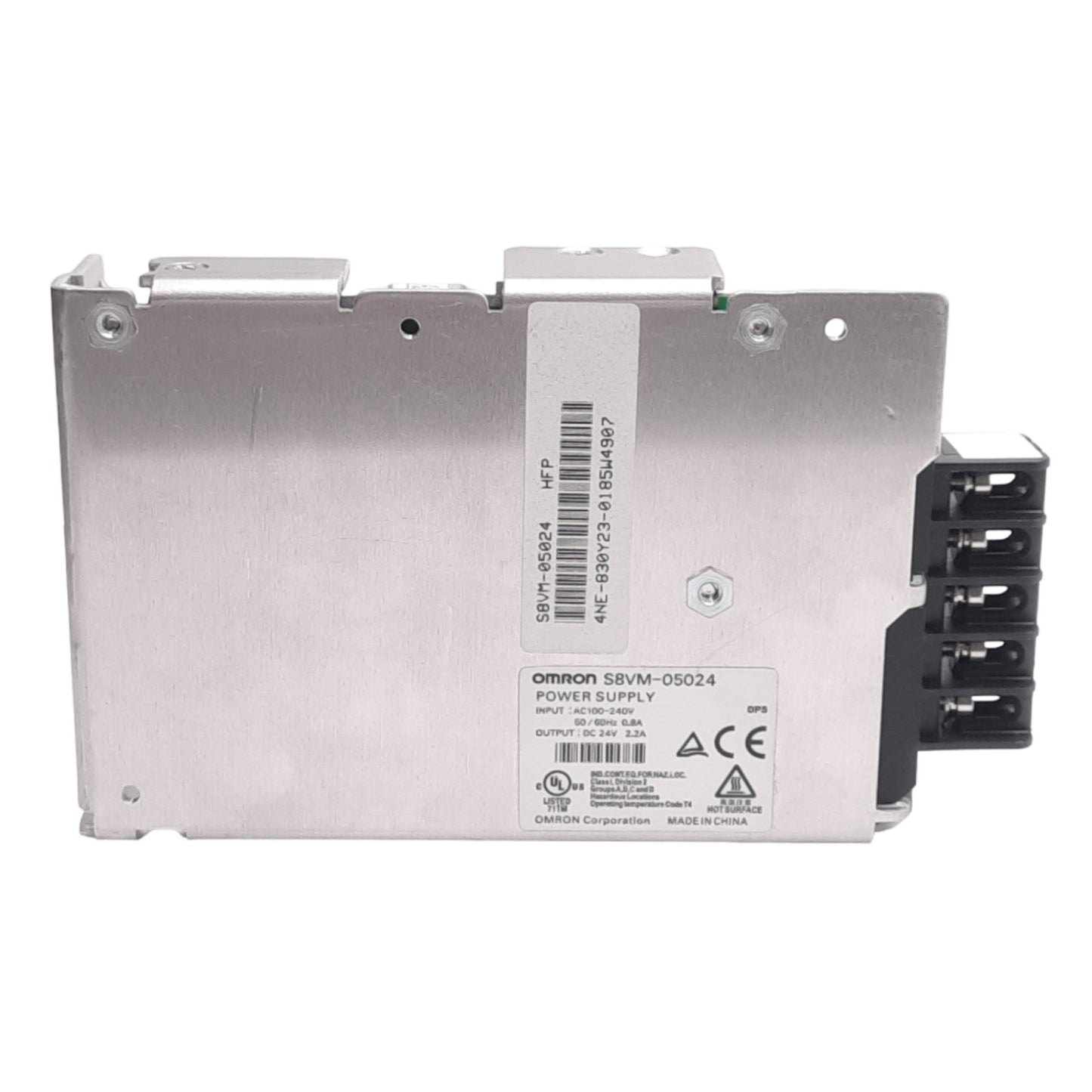 Used Omron S8VM-05024 Open Frame Power Supply, 100-240VAC In, 24VDC 2.2A Out, 50W Max