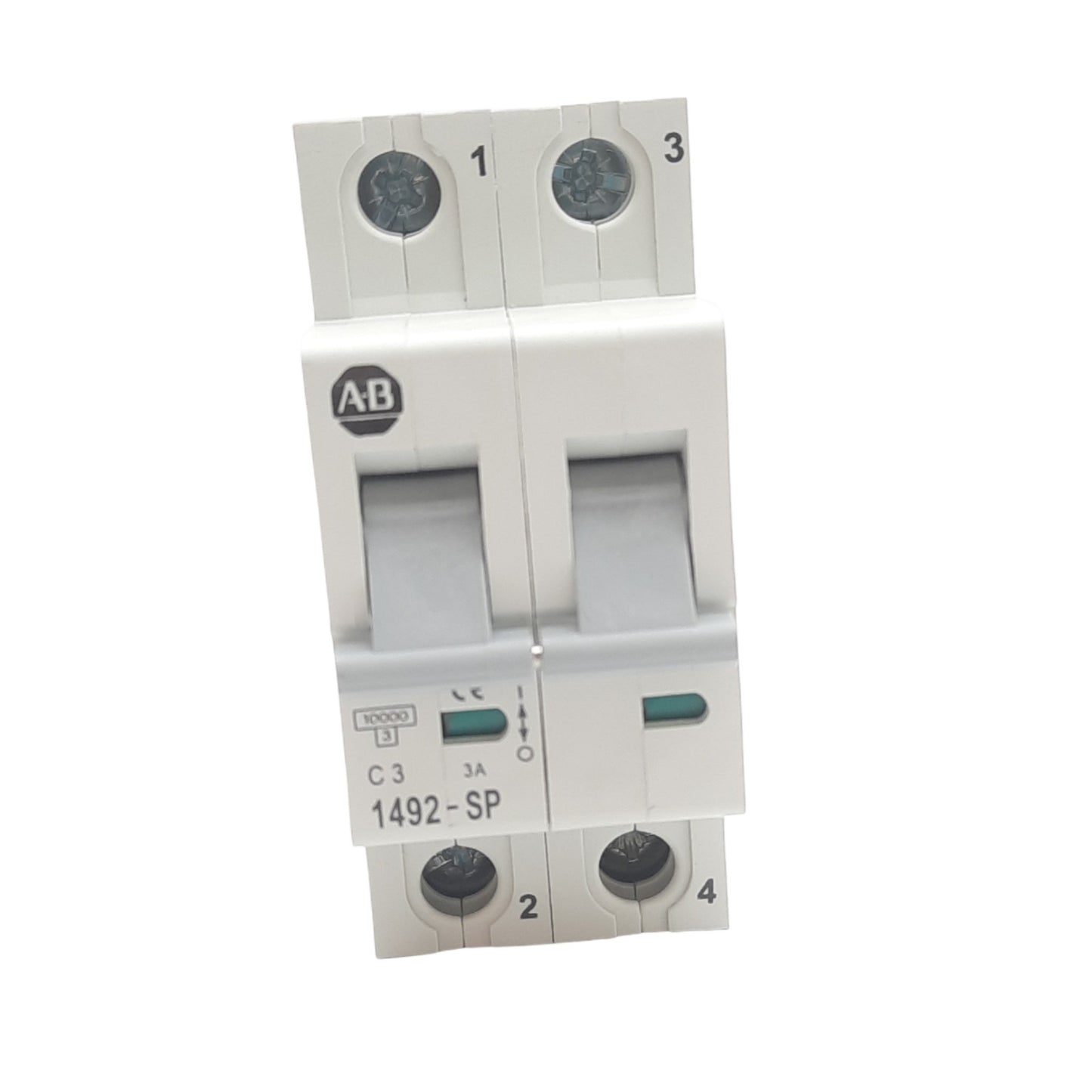 New Allen Bradley 1492-SP2C030 Circuit Breaker, 415 VAC, 2 Pole, 3A, DIN Rail