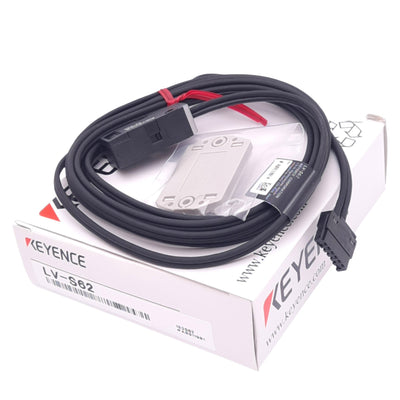 New Keyence LV-S62 Laser Sensor Head, 660nm Laser, 5m Range, 2m Cable, w/ Reflector