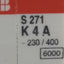 Used Lot of 2 ABB S271-K4A Circuit Breaker, 1-Pole, 4A 277/480VAC, DIN Rail
