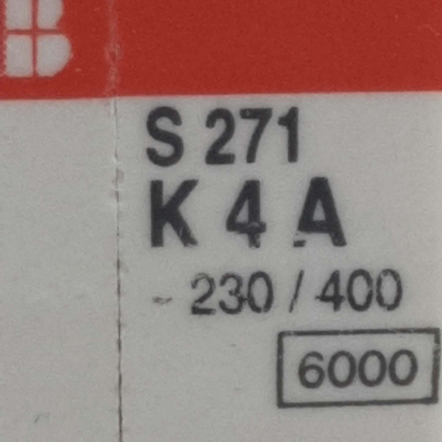 Used Lot of 2 ABB S271-K4A Circuit Breaker, 1-Pole, 4A 277/480VAC, DIN Rail