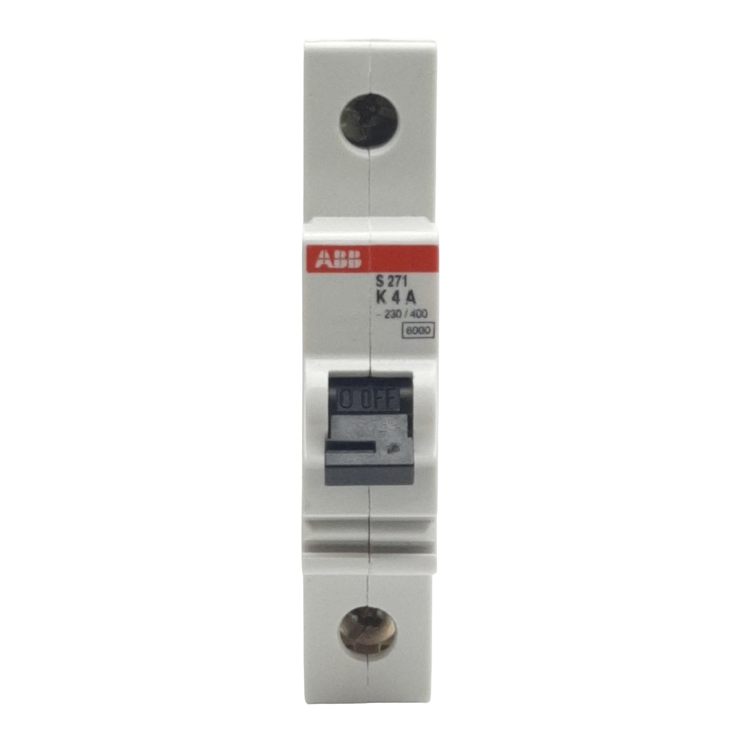 Used Lot of 2 ABB S271-K4A Circuit Breaker, 1-Pole, 4A 277/480VAC, DIN Rail
