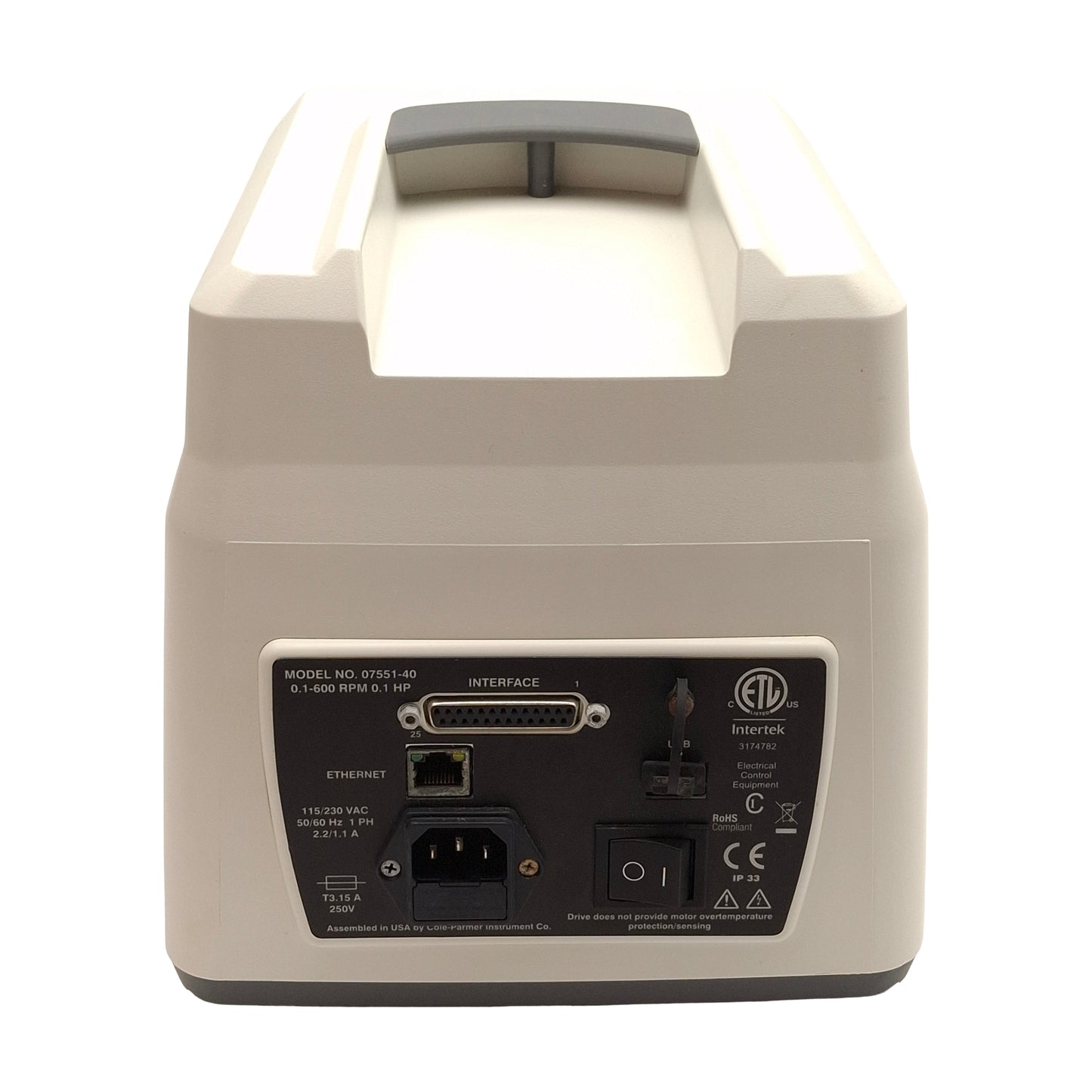 Used Cole Parmer 07551-40 Masterflex Digital Drive w/ 77200-30 Easy-Load II Pump Head