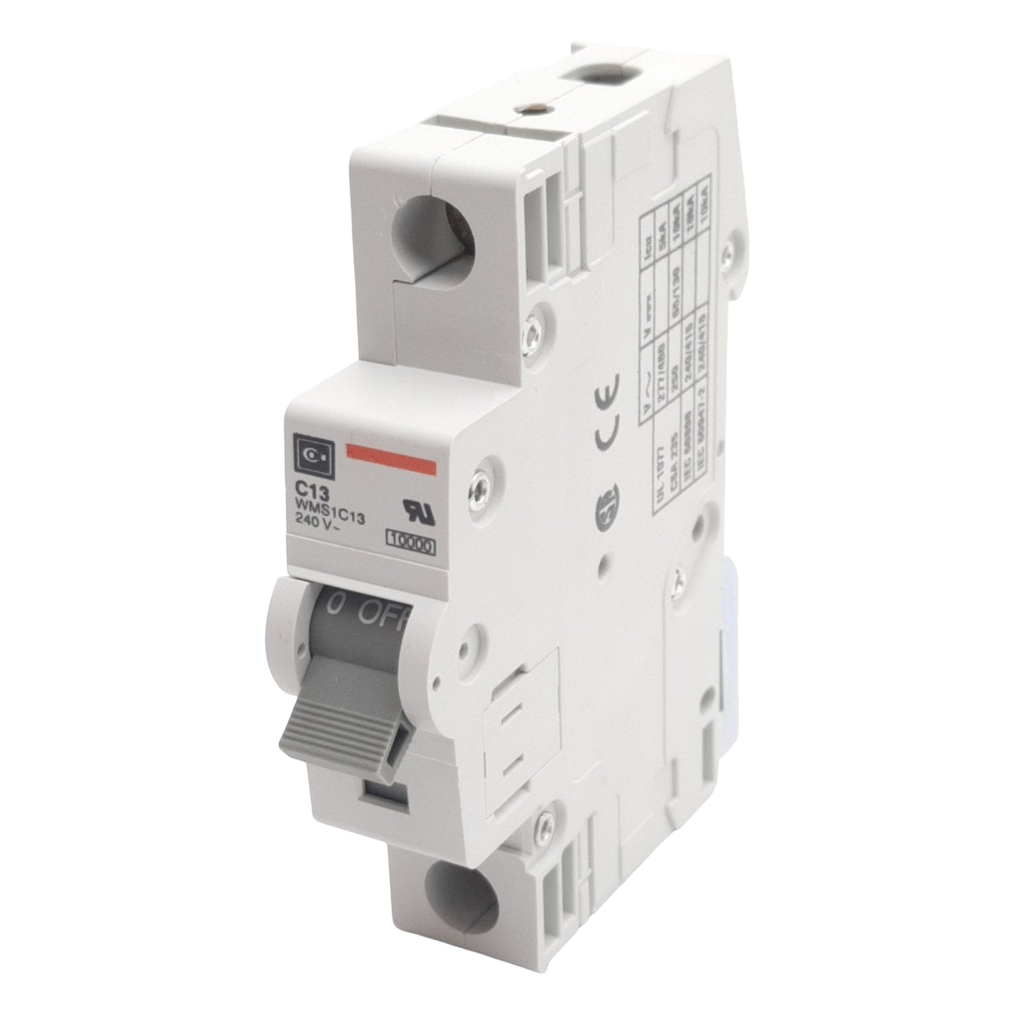 Used Lot of 2 Cutler-Hammer WMS1C13 Circuit Breaker, 1-Pole, 13A 240/415VAC, DIN Rail