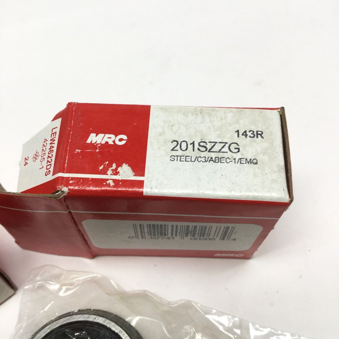 New Lot of 2 MRC 201SZZG Sealed Snap Ring Ball Bearings Ø12mm Bore, Ø32mm OD, 10mm W