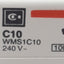 Used Lot of 2 Cutler-Hammer WMS1C10 Circuit Breaker, 1-Pole, 10A 240/415VAC, DIN Rail