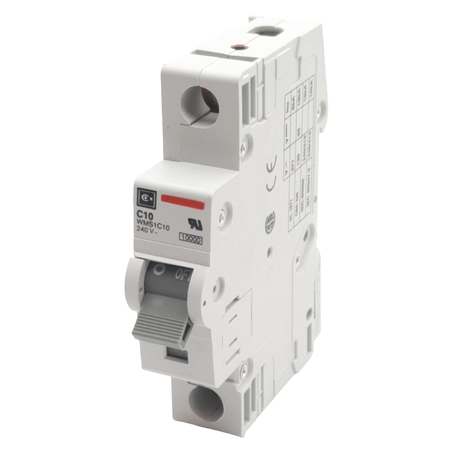 Used Lot of 2 Cutler-Hammer WMS1C10 Circuit Breaker, 1-Pole, 10A 240/415VAC, DIN Rail