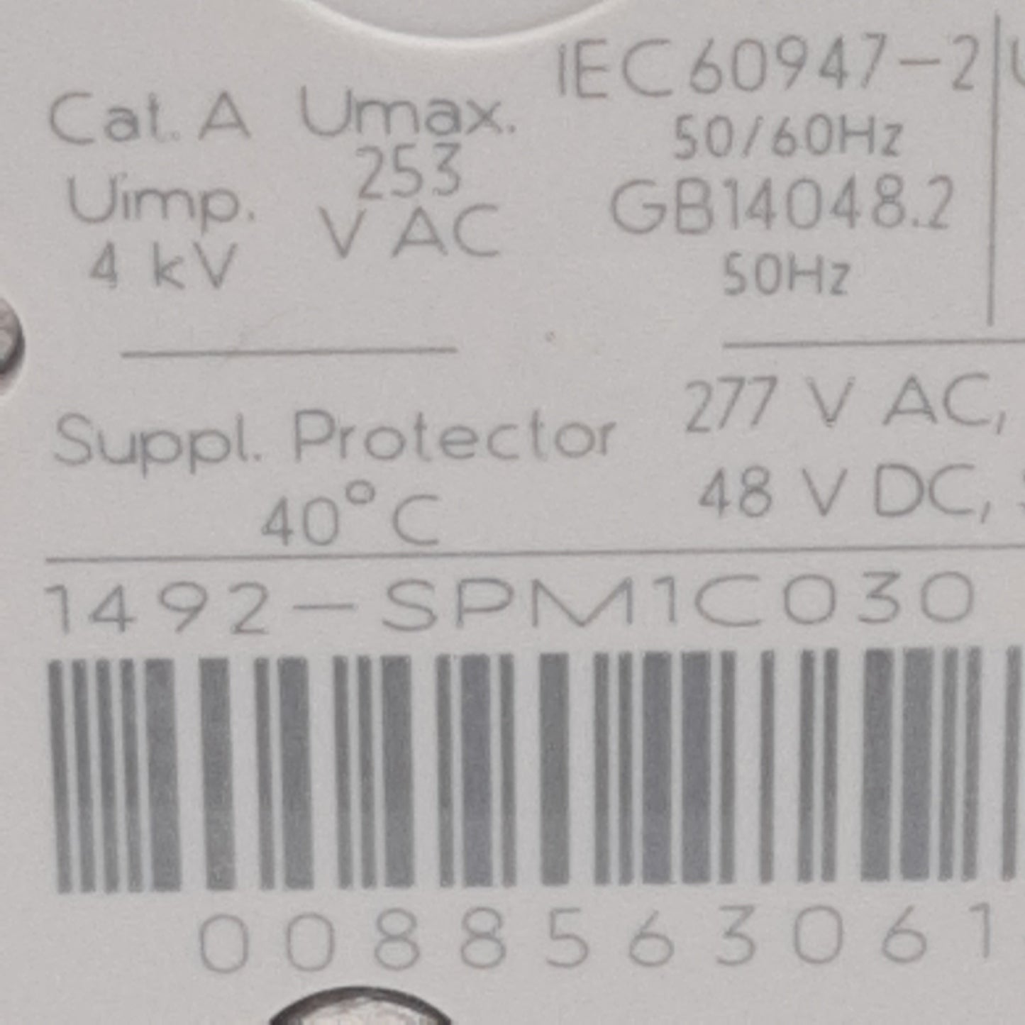 Used Allen Bradley 1492-SPM1C030 Circuit Breaker, 1-Pole, 3A 48VDC/277VAC, DIN Rail