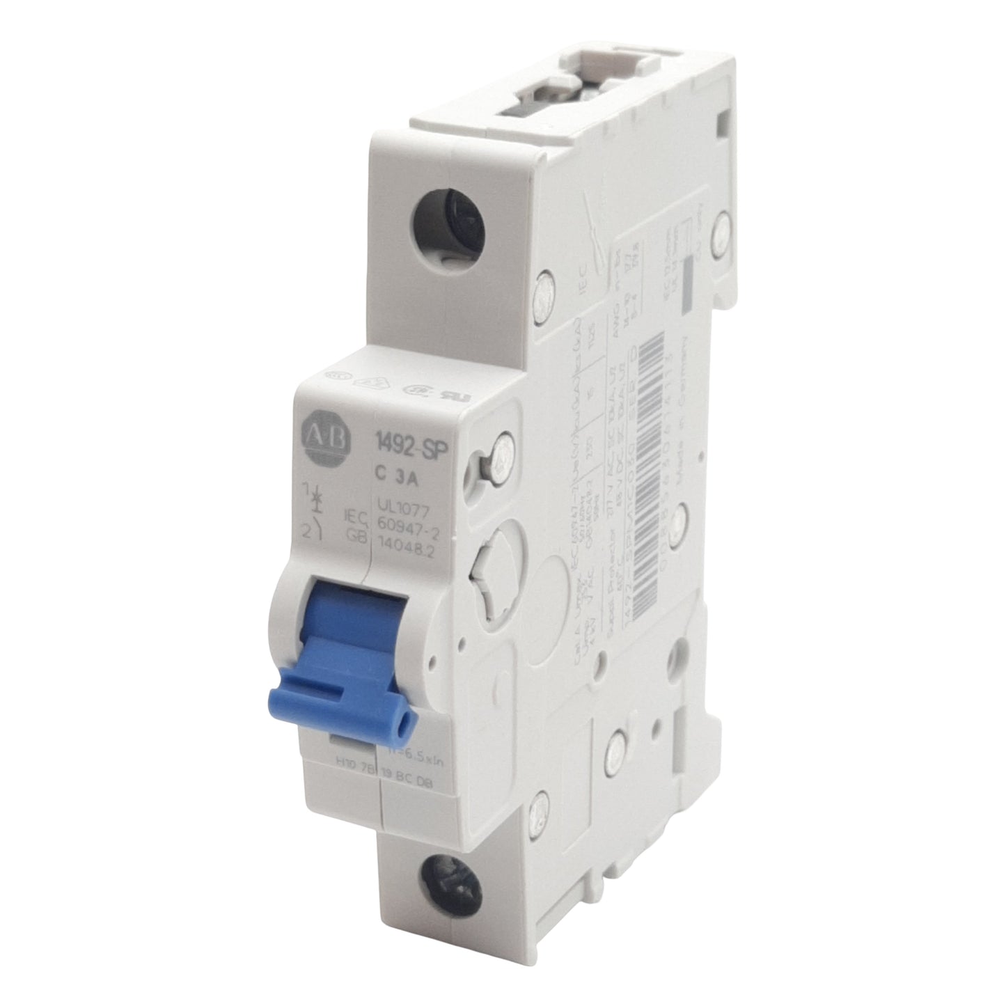 Used Allen Bradley 1492-SPM1C030 Circuit Breaker, 1-Pole, 3A 48VDC/277VAC, DIN Rail