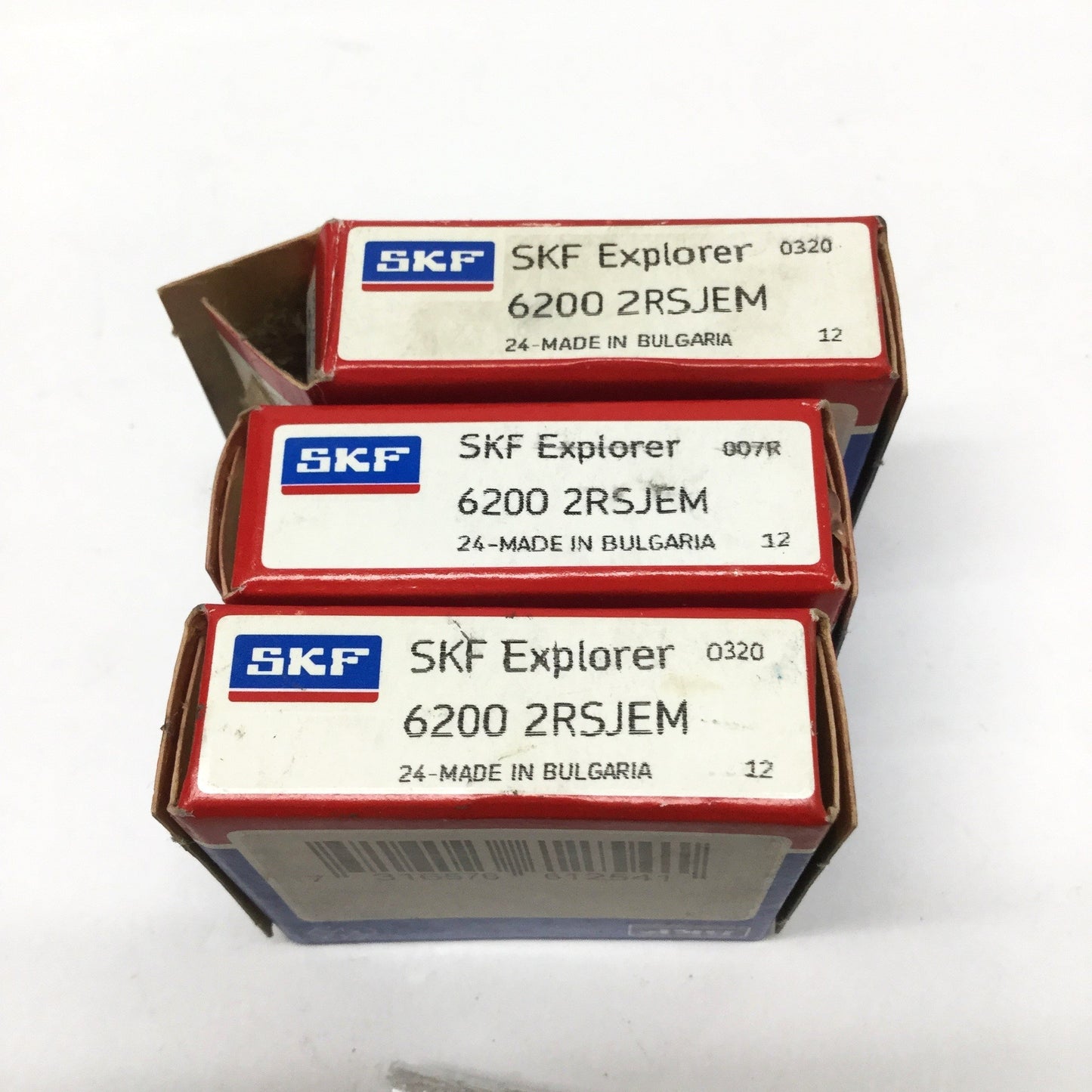 New Lot of 3 SKF 6200 2RSJEM Deep Groove Ball Bearings 10mm Bore, 30mm OD, 9mm Wide