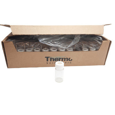 New Thermo Scientific S226-0020 Glass Vials 0.125in. Septa, 20mL, Clear, 28mm