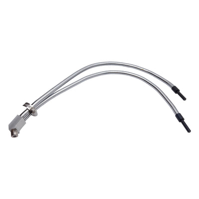 Used Dual Gooseneck Fiber Optic Light Guide, ø16mm IN, ø7mm-2xø5mm Bundle, 24.5"