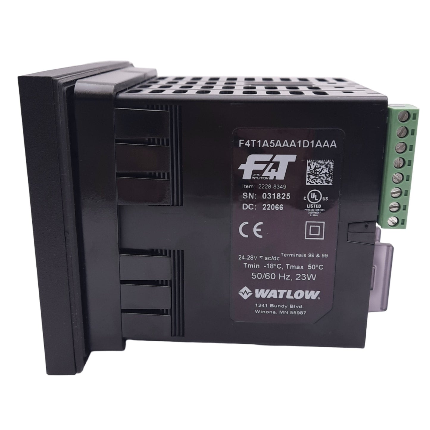 Used Watlow F4T1A5AAA1D1AAA Process Controller Panel, 4.3" Touchscreen, 24V, 1/4 DIN