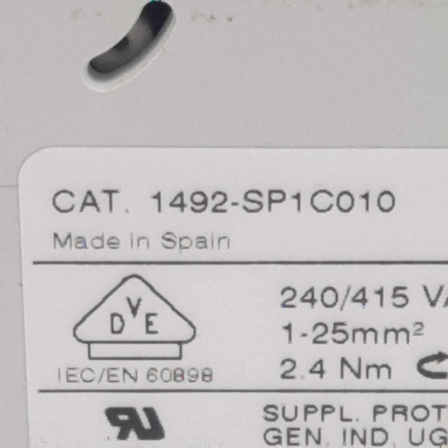 Used Lot of 2 Allen Bradley 1492-SP1C010 Circuit Breaker, 1-Pole, 1A 240/415VAC