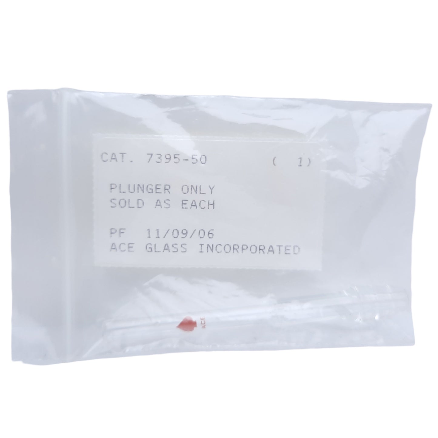 New Ace Glass 7395-50 Gas Collecting Bulb Hose Connection Plunger