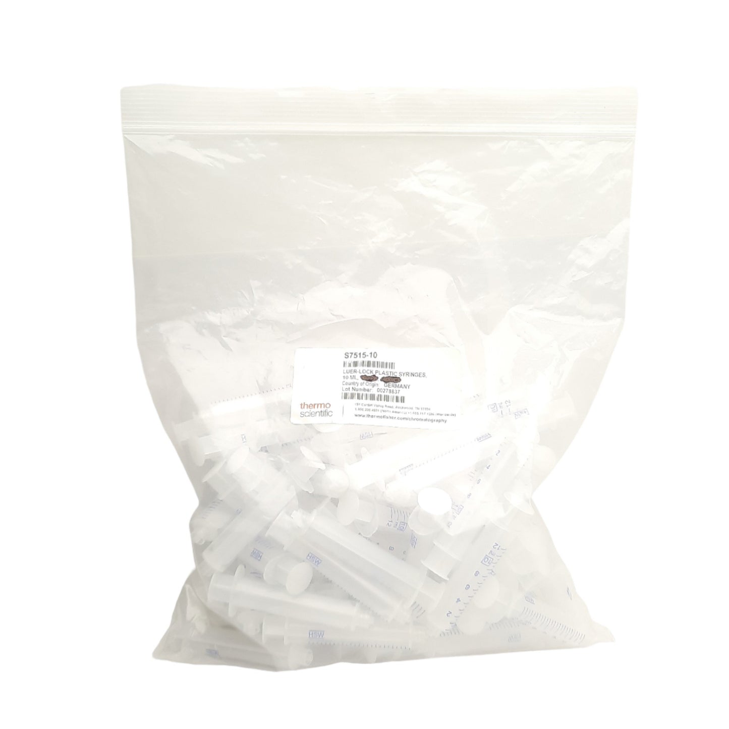New Lot of 82 Thermo Scientific S7515-10 Leur-Lock Disposable Syringes, 10mL
