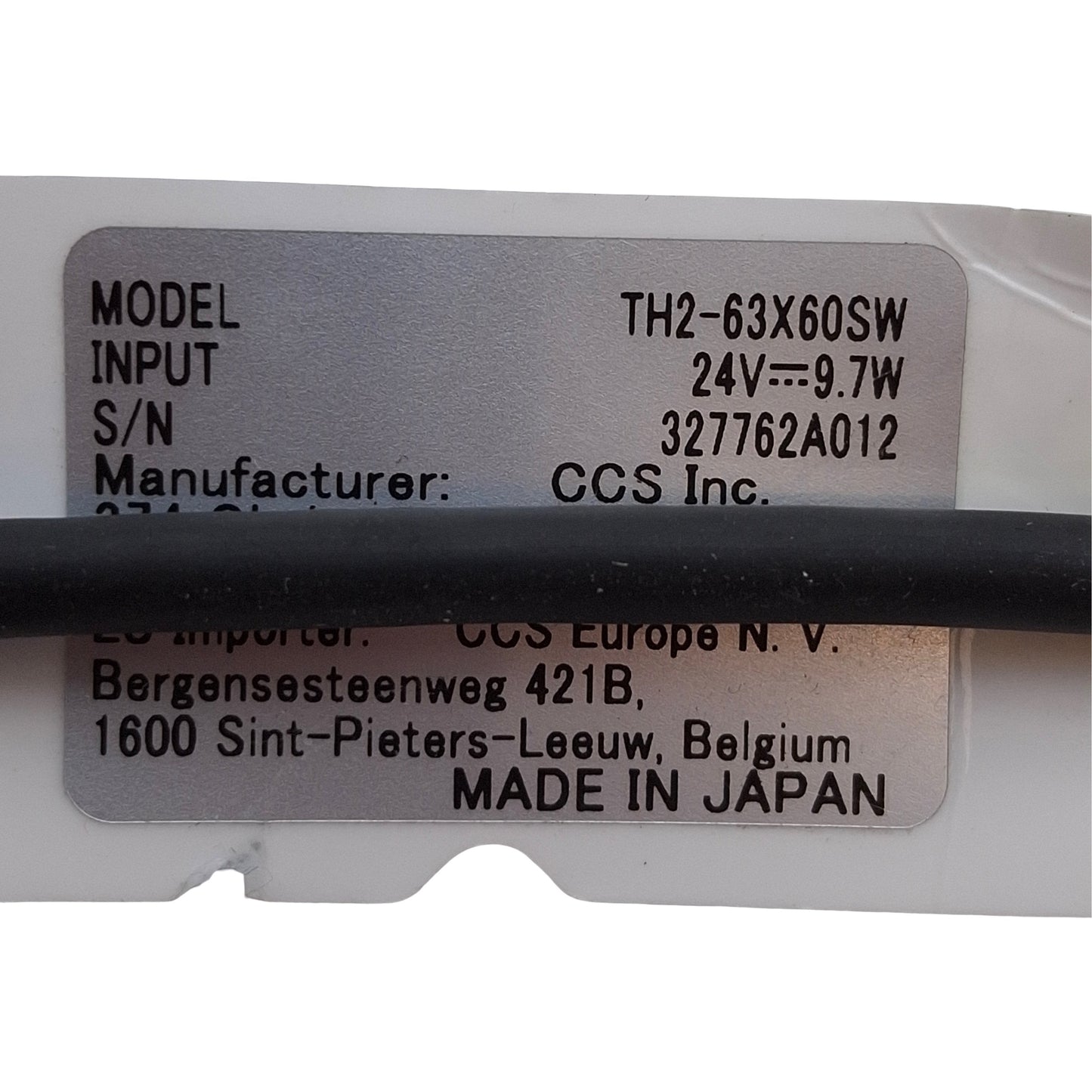 Used CCS TH2-63X60SW Machine Vision Light 5800K Soft White, 63x60mm, SMR-03V-B, 24VDC