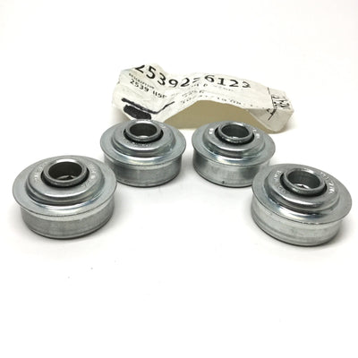 New – Open box Lot of 4 Frantz 2539 Flanged Press Fit Conveyor Bearings for Ø2.5" Tube 5/8" Hex