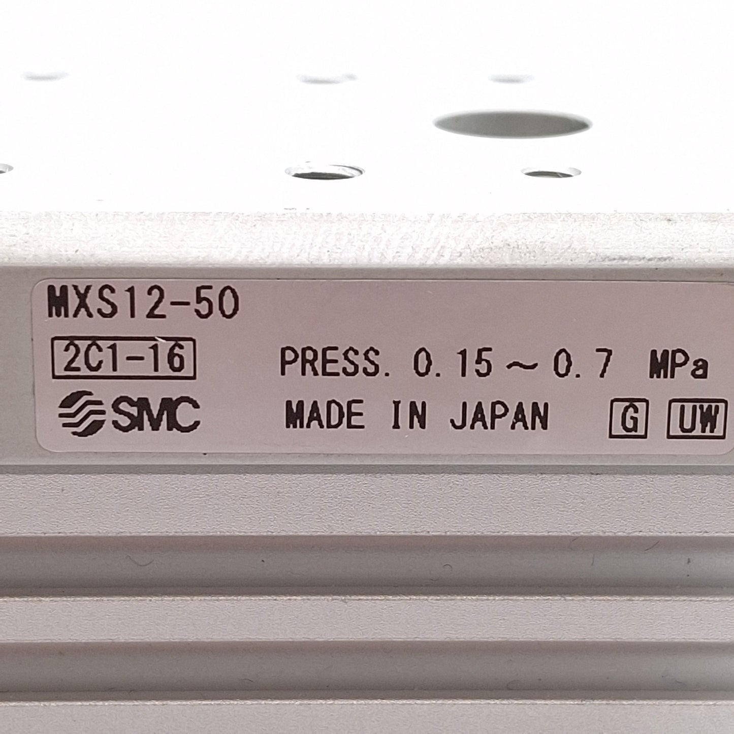 Used SMC MXS12-50 Pneumatic Slide Table, ø12mm Bore, 50mm Stroke, 0.7MPa, M5x0.8