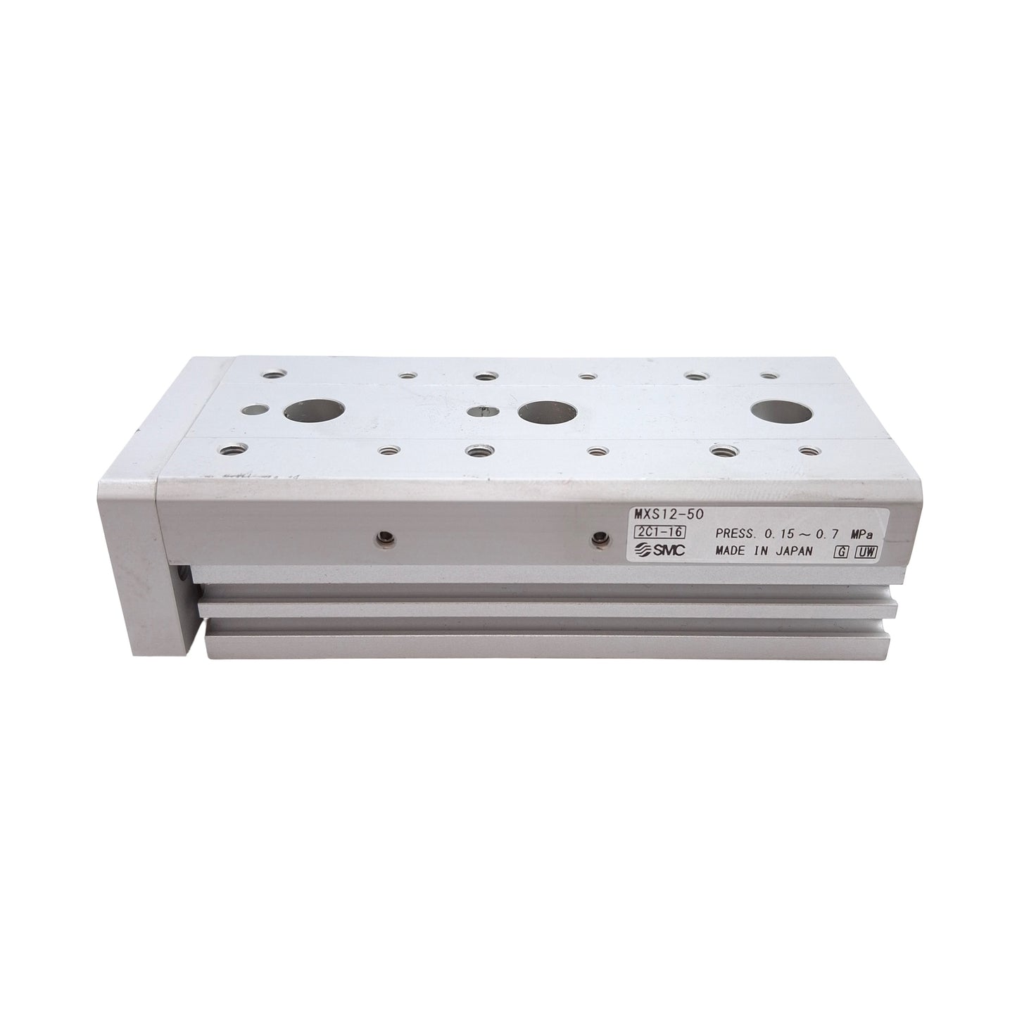 Used SMC MXS12-50 Pneumatic Slide Table, ø12mm Bore, 50mm Stroke, 0.7MPa, M5x0.8