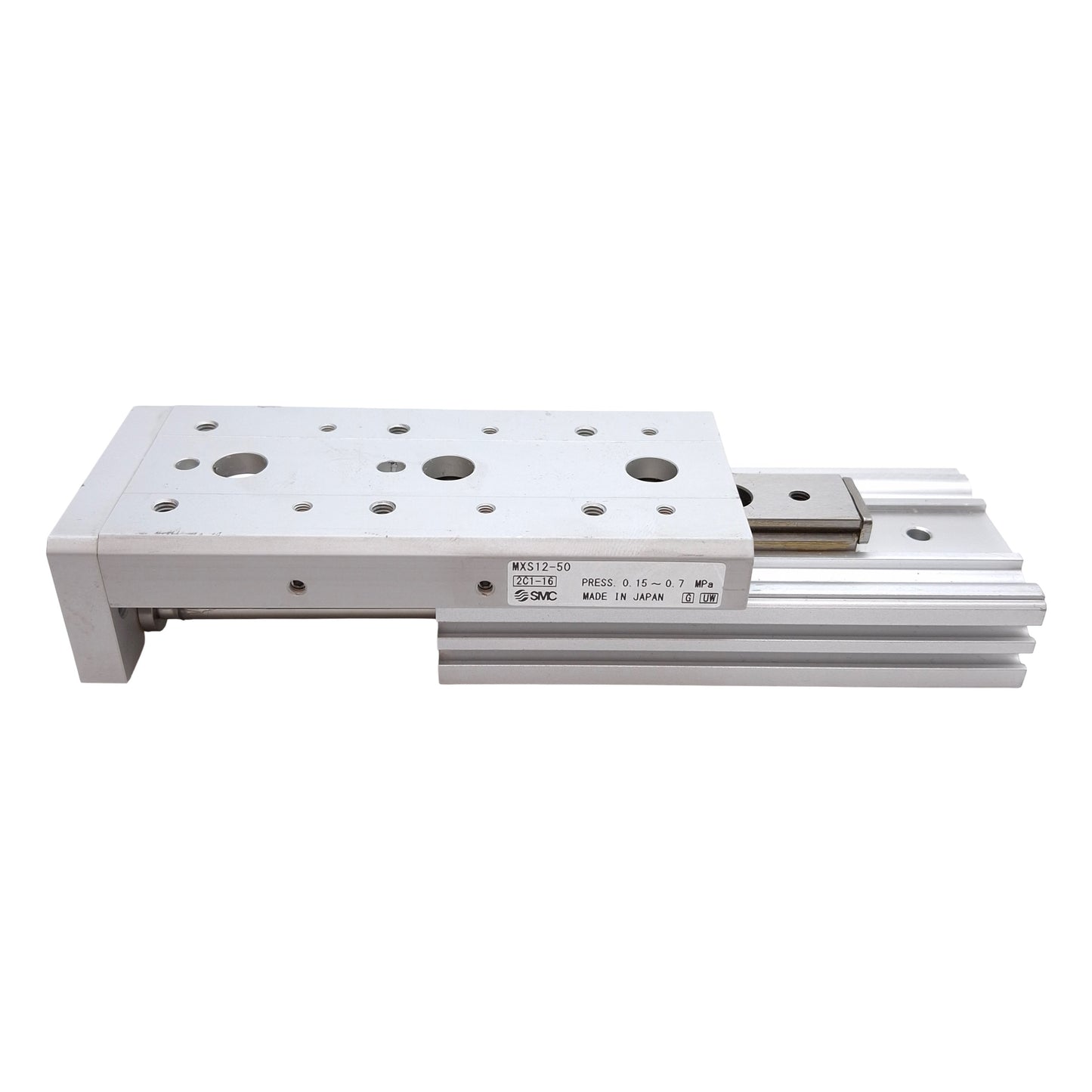 Used SMC MXS12-50 Pneumatic Slide Table, ø12mm Bore, 50mm Stroke, 0.7MPa, M5x0.8
