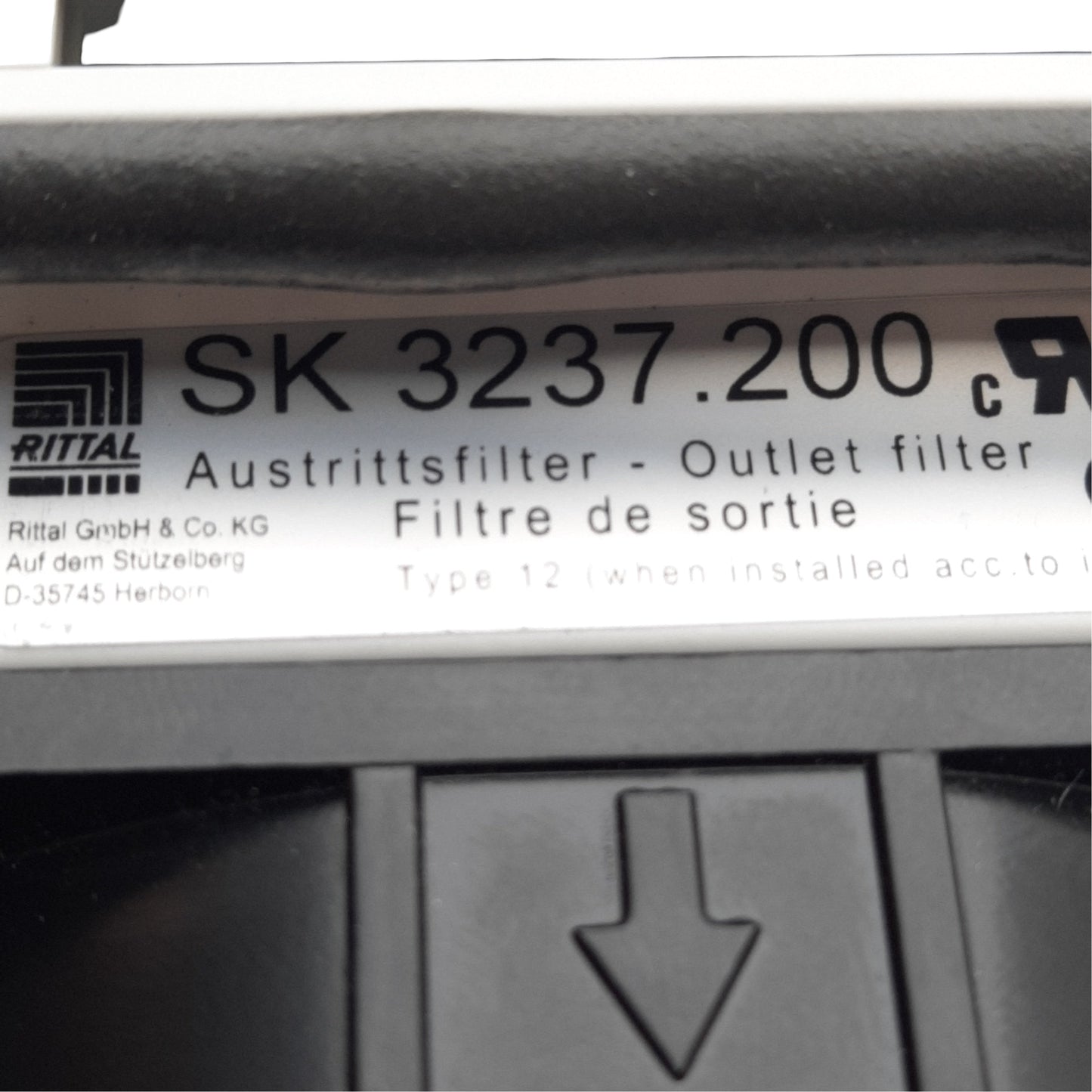 Used RITTAL SK 3237.200 Outlet Filter Vent Cover 116.5mm x 116.5mm, w/ 230VAC Fan
