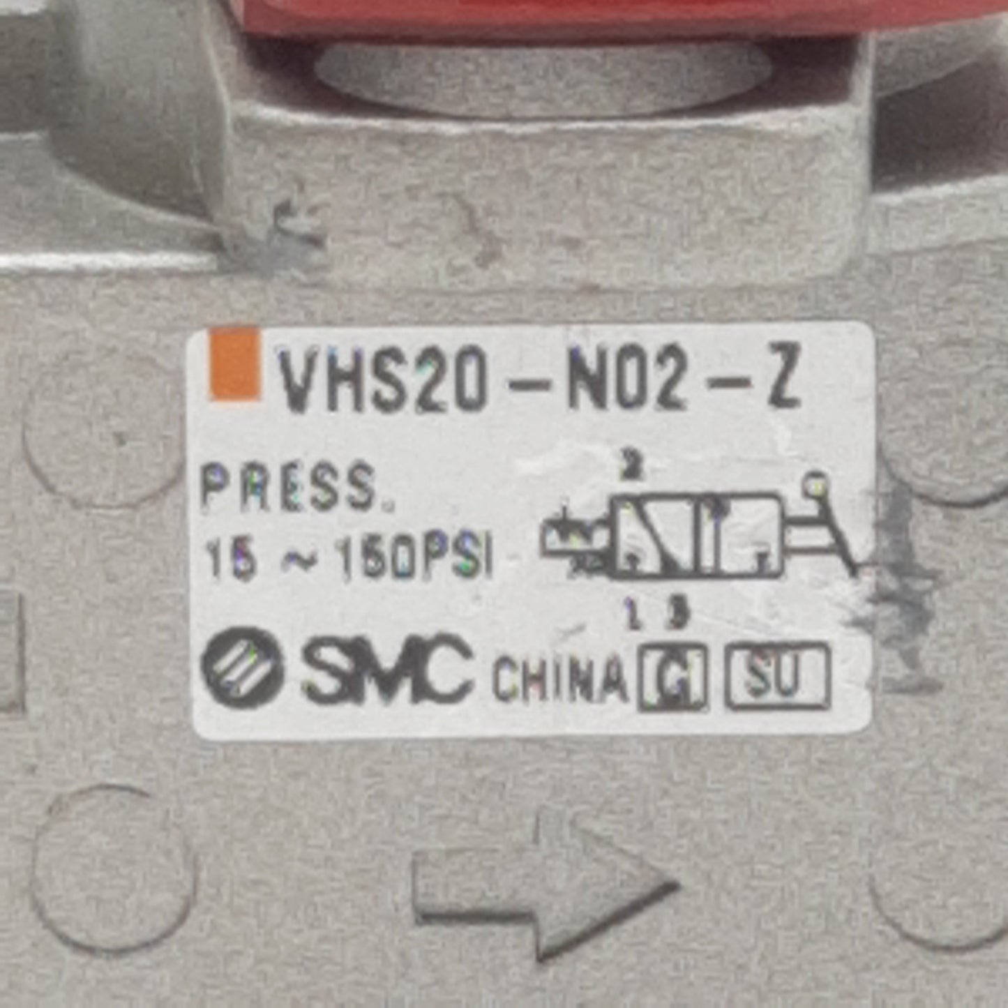 Used SMC VHS20-N02-Z Pressure Relief Valve, 1/4" x 1/4" x 1/8" NPT Female, 15-150psi