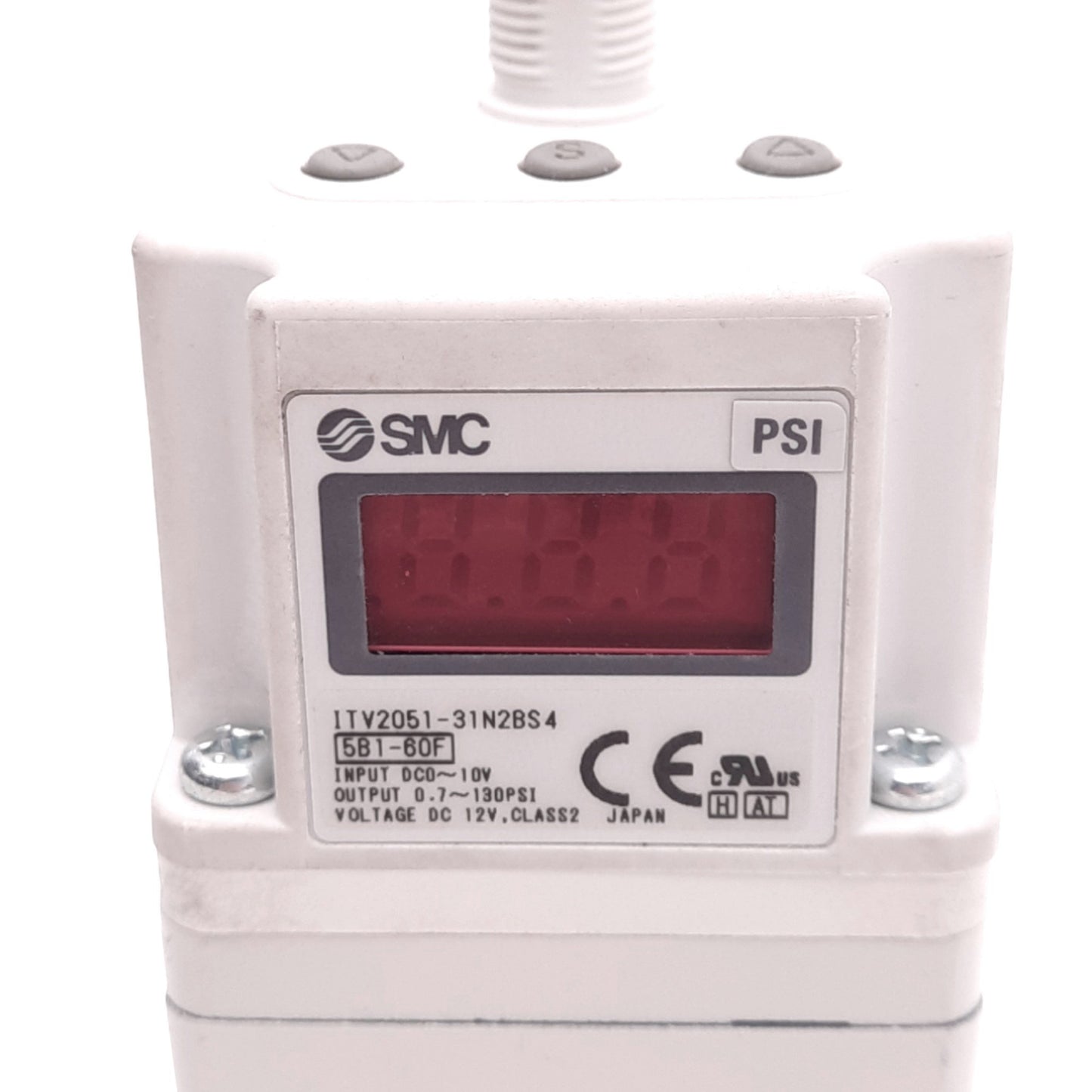 Used SMC ITV2051-31N2BS4 Electro-Pneumatic Regulator, 0.7-130psi Set, 145psi Max, M12