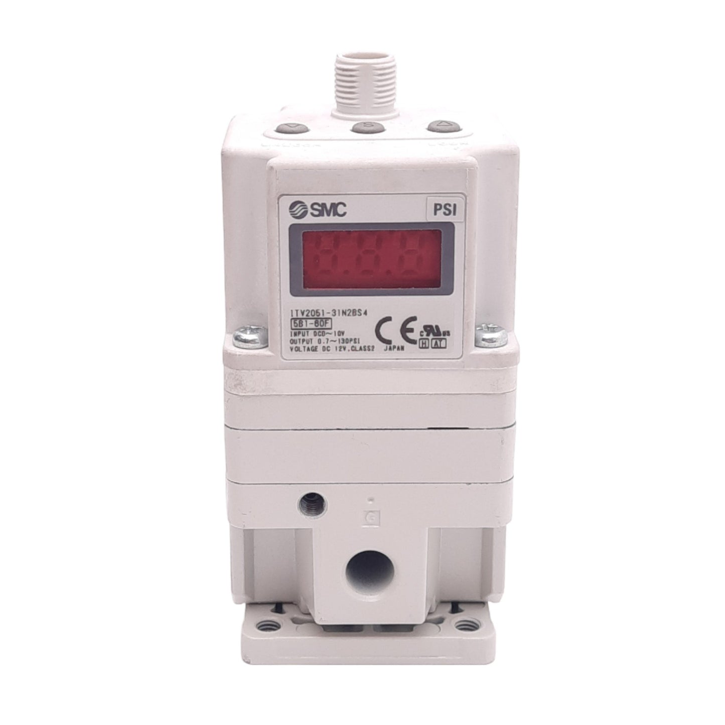 Used SMC ITV2051-31N2BS4 Electro-Pneumatic Regulator, 0.7-130psi Set, 145psi Max, M12