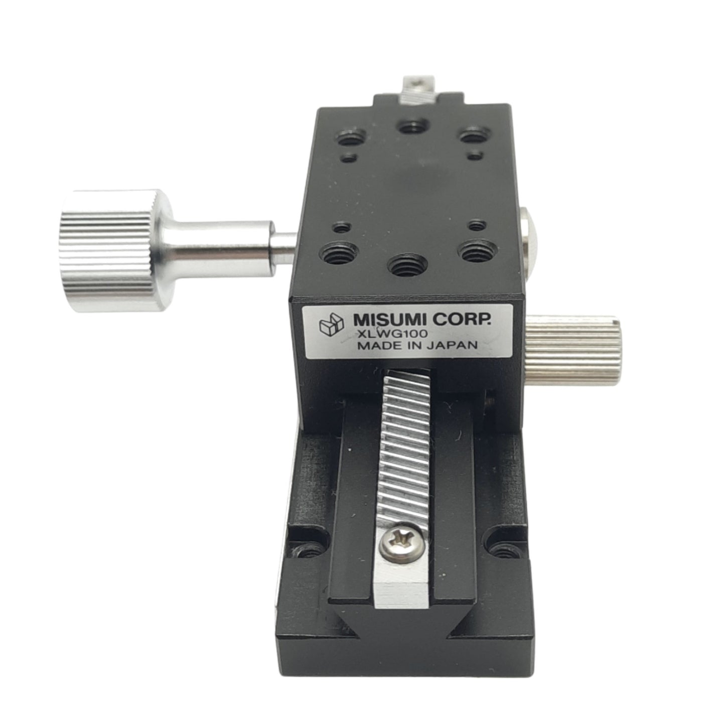 Used Misumi XLWG100 Manual X-Axis Stage, +-40mm Travel, 18mm Pitch, 29.4N Max, M4 M2