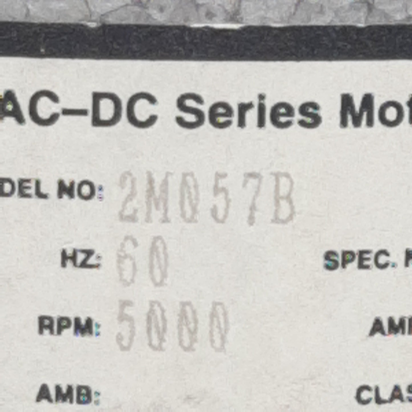 Used Dayton 2M057B Universal AC/DC Motor, 115VAC 1.2A, 1/15HP 5000RPM, ø5/16in Shaft