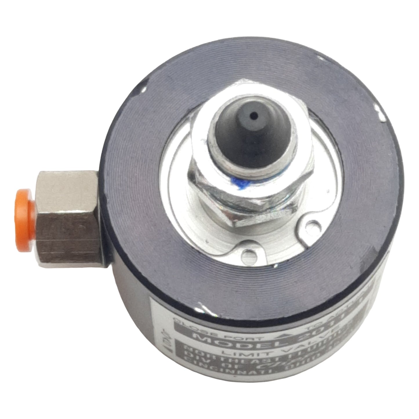 Used Northeast Fluidics 2011-1 Bulkhead Limit Valve, 30-100psig, 22scfm, 1/8in NPT