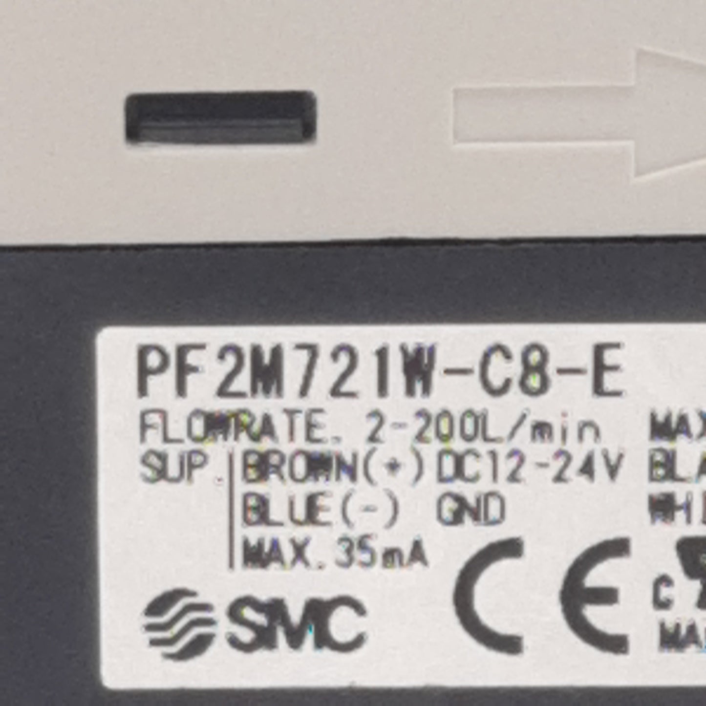 Used SMC PF2M721W-C8-E Digital Air Flow Sensor PNP 80mA 24/30VDC, 2-200L/min, 0.75MPa