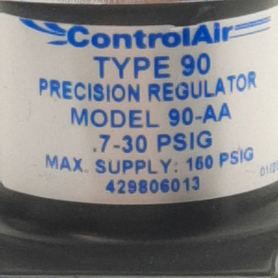 Used ControlAir 90-AA Air Pressure Regulator, 0.7-30psig, 14scfm, 1/8in NPT Female