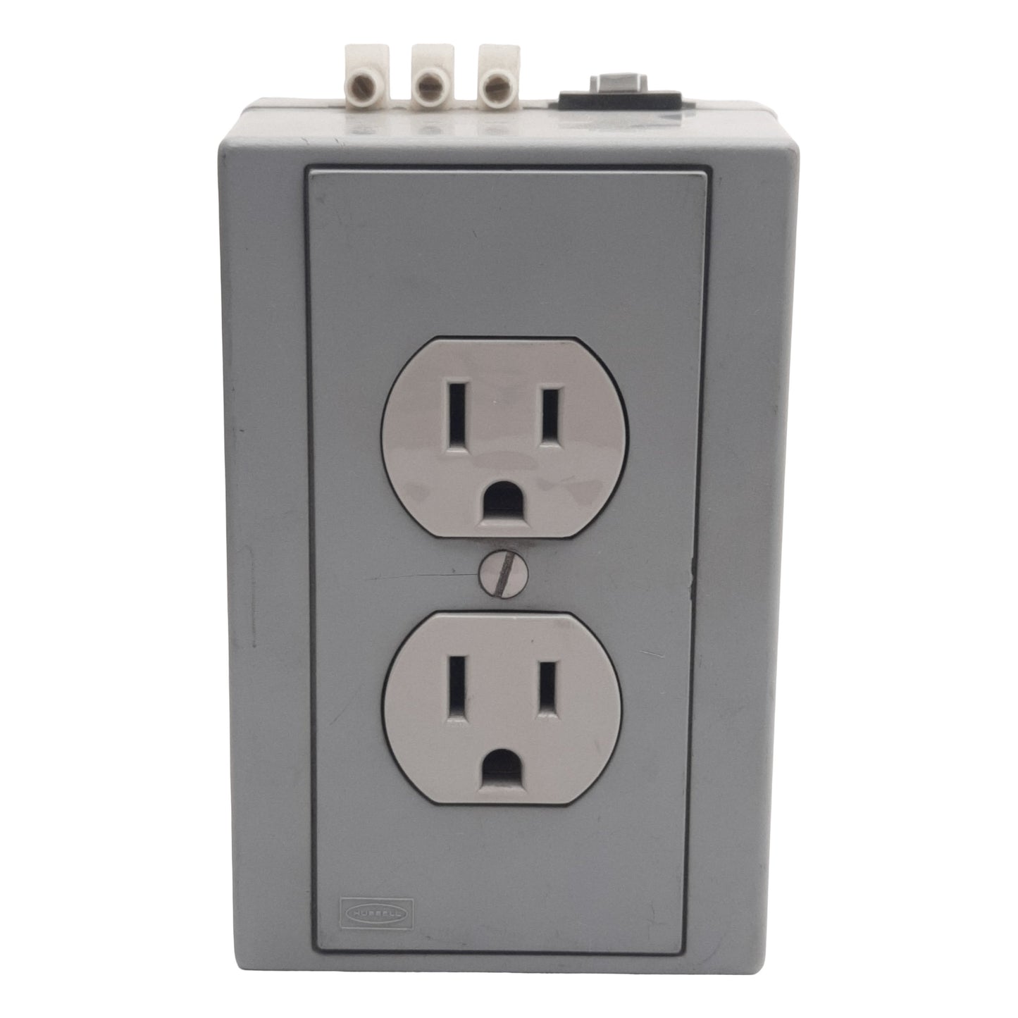 Used Hubbell DRUB15CB5 Complete Unit-Duplex Receptacle, 2P/3W 15A 125VAC, DIN Rail