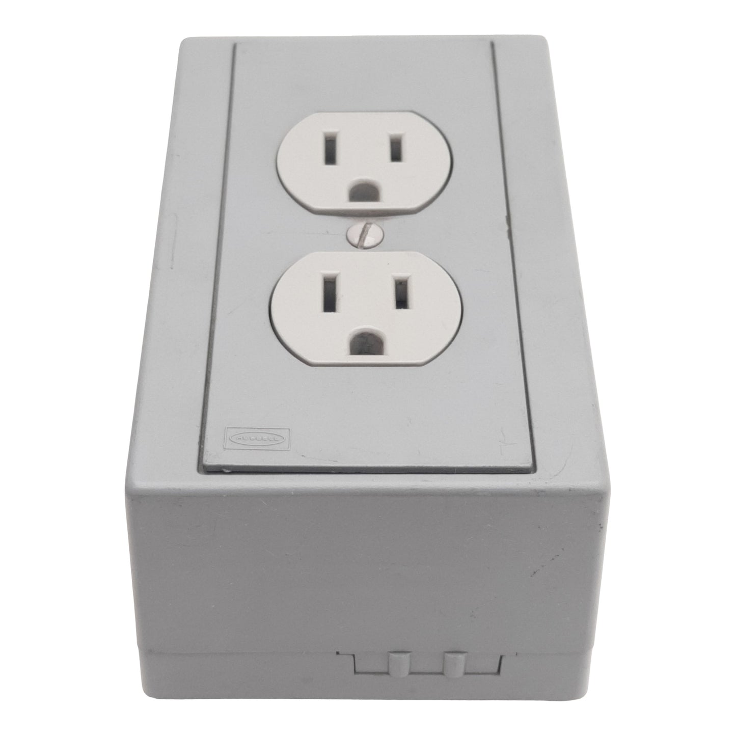 Used Hubbell DRUB15CB5 Complete Unit-Duplex Receptacle, 2P/3W 15A 125VAC, DIN Rail