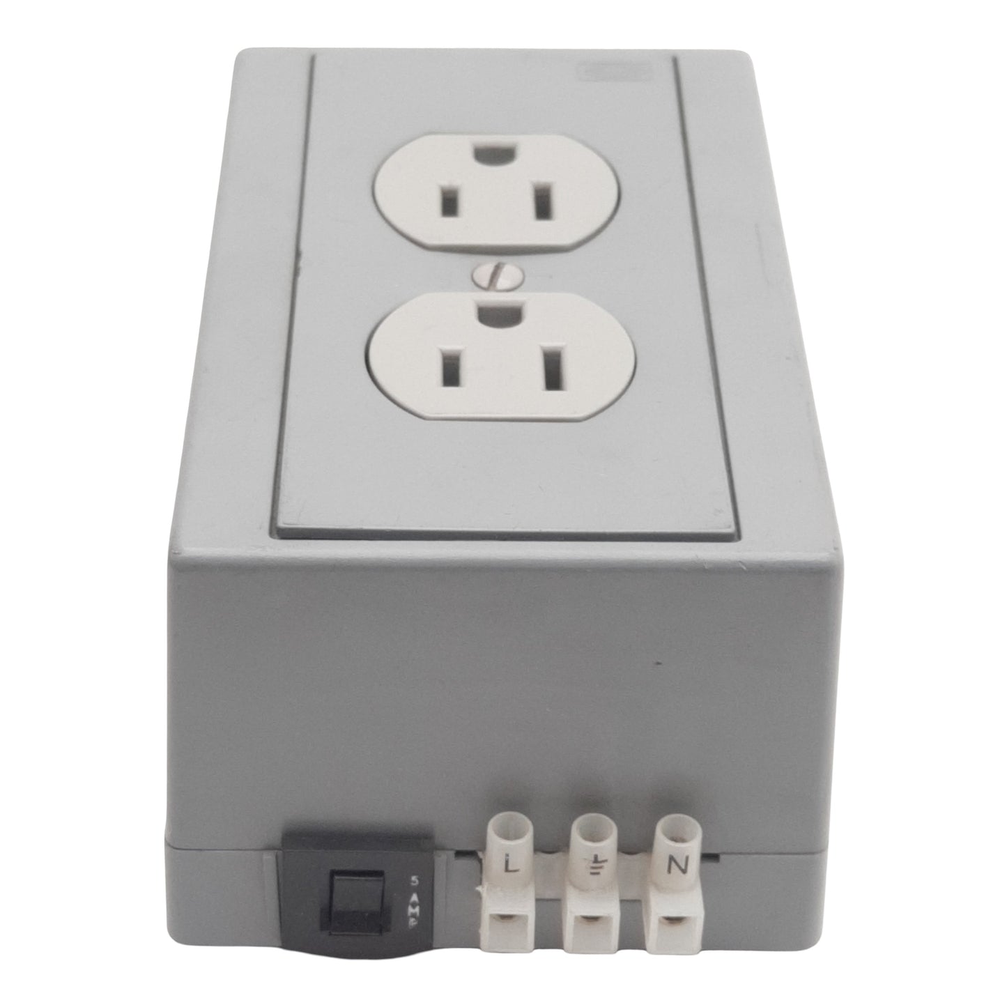 Used Hubbell DRUB15CB5 Complete Unit-Duplex Receptacle, 2P/3W 15A 125VAC, DIN Rail
