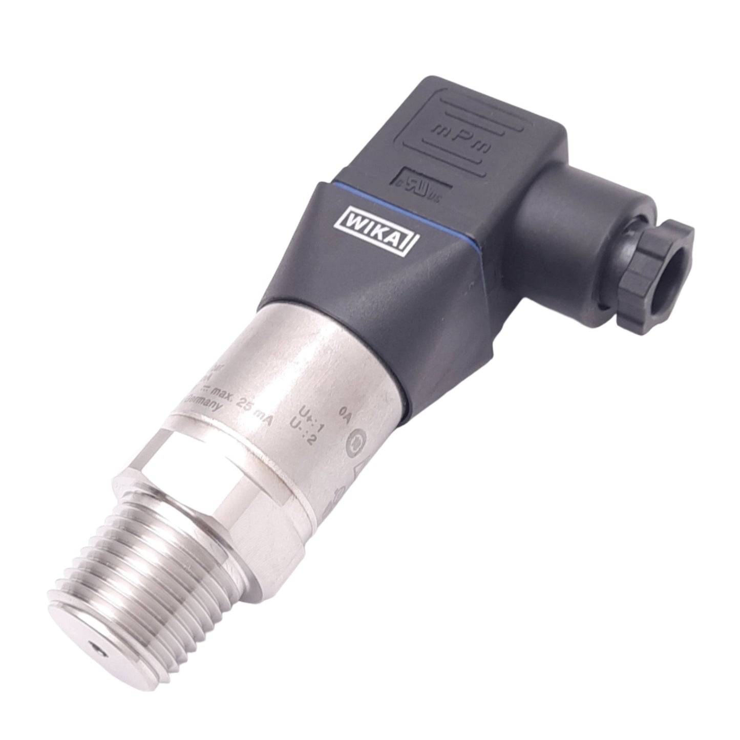 New Wika S-20 Pressure Transmitter, -1...24bar, 4-20mA, 8-35VDC, 1/2NPT, 1480bar Max