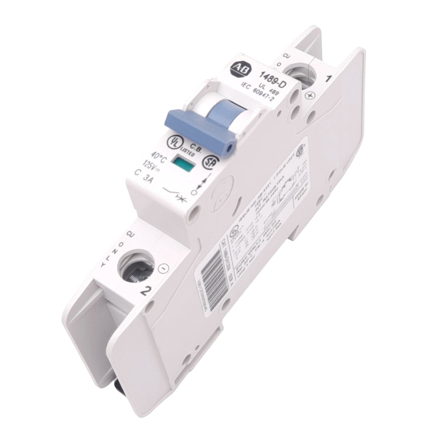 Used Allen Bradley 1489-D1C030 Miniature Circuit Breaker, 1-Pole, 3A, 125/250VDC