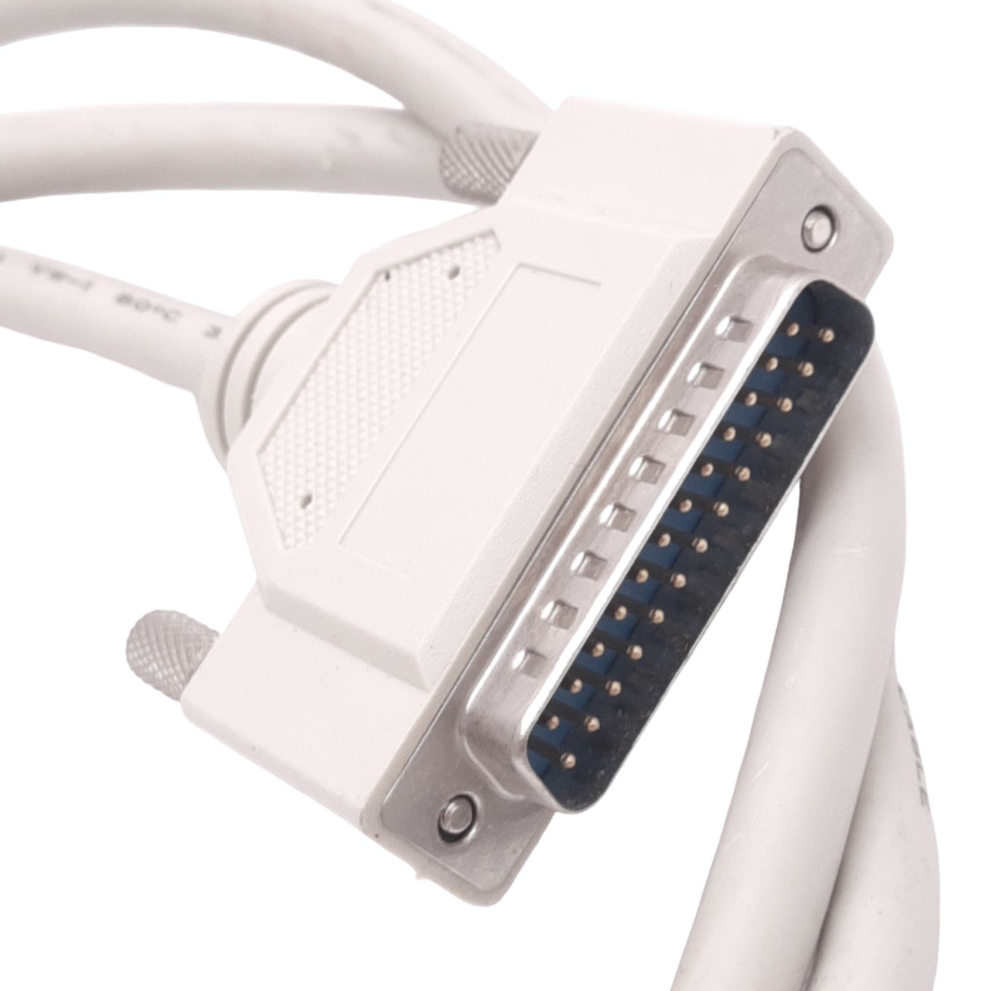 Used L-COM Data Cable, 25-Pin D-Sub Male to Female, 4ft Length, 26AWG, 300V AC/DC Max