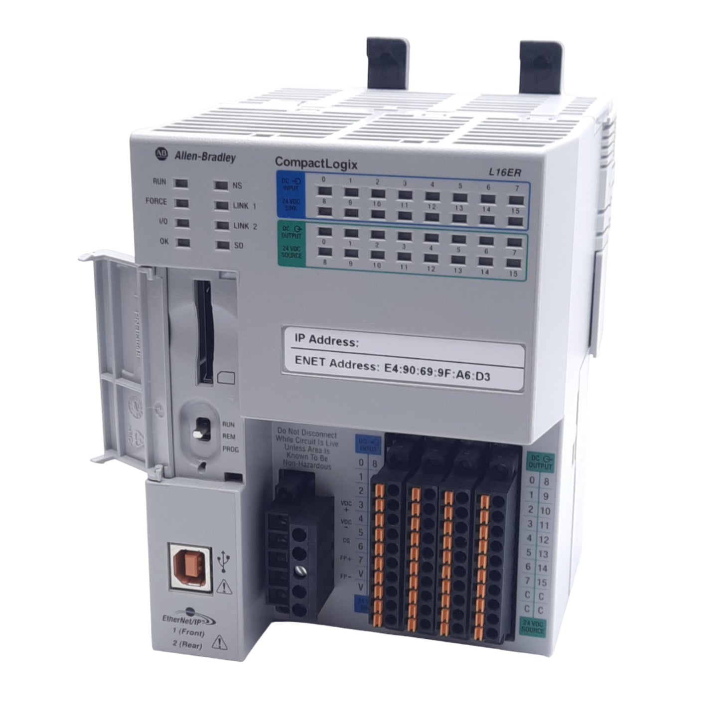 Used Allen Bradley 1769-L16ER-BB1B CompactLogix 5370 Controller, 32-Channel, 24VDC