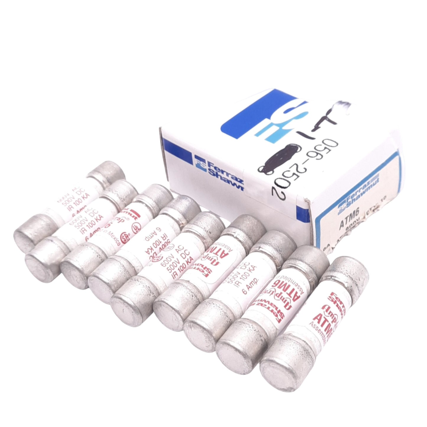 New Lot of 9 Ferraz Shawmut ATM6 AMPTRAP Fast Acting Midget Fuses, 6A, 600VAC/DC