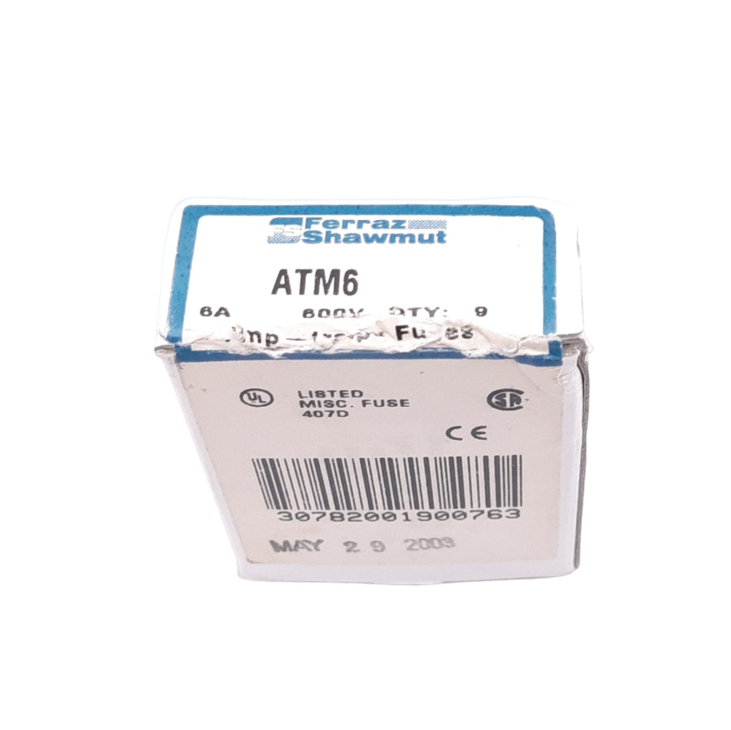 New Lot of 9 Ferraz Shawmut ATM6 AMPTRAP Fast Acting Midget Fuses, 6A, 600VAC/DC
